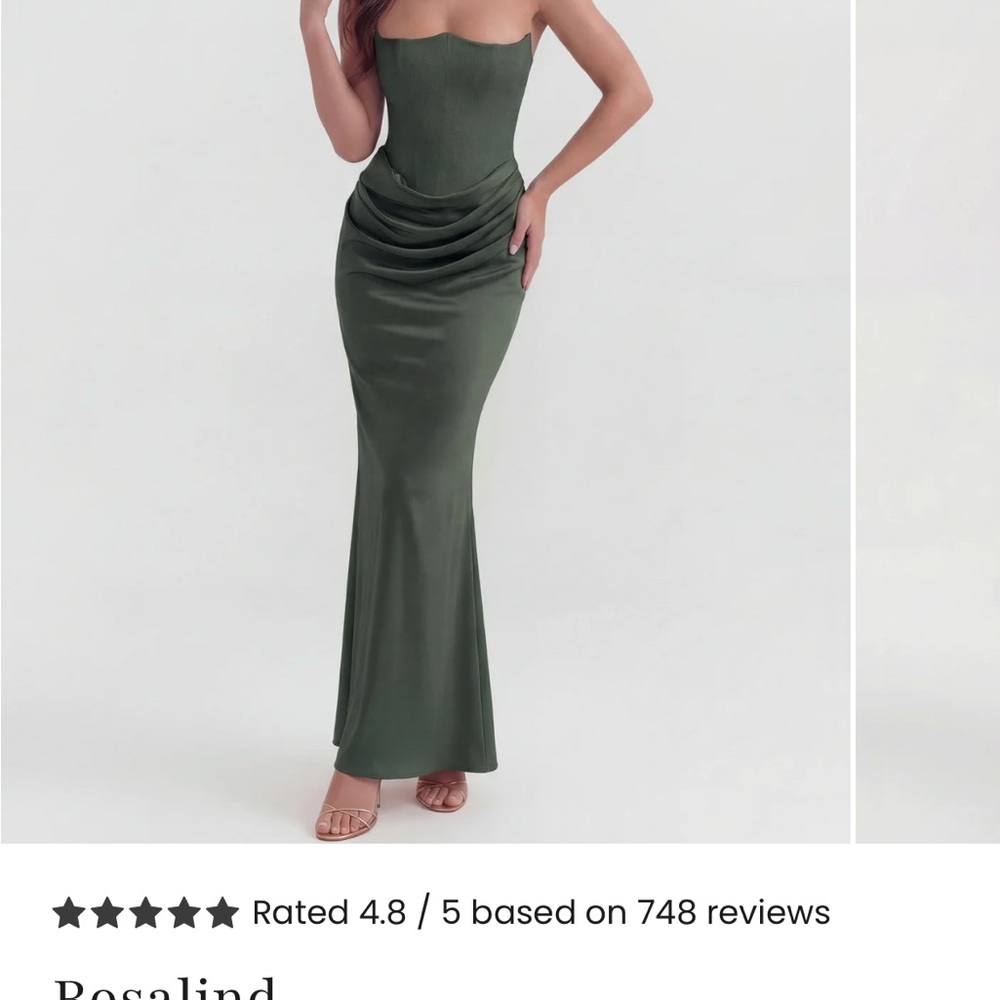Strapless Maxi Dress in Forest Green Rosalind